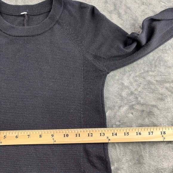 Lululemon Cabin Yogi Long Sleeve Black / Heathered Dark Grey Women 2 Athleisure - Picture 9 of 12